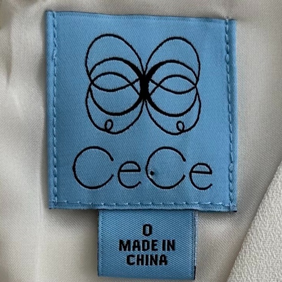 CeCe White Ruffle V-Neck Sheath Dress Size 0 Feminine Bridal Shower Summer - Picture 6 of 13